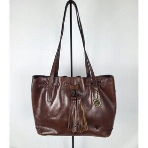 Patricia Nash 10th Anniversary Drawstring Whitney Leather Purse Tote Hand Bag